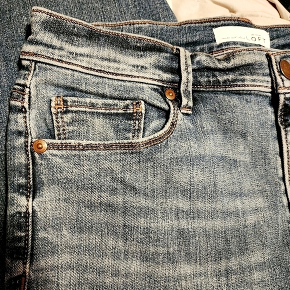 Ann Taylor Loft Blue Denim Modern High Waist Skinny Ankle Jeans Women's 28 / 6 - Picture 4 of 8